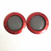 2Pcs 2" Speaker Cover Red ABS Frame Metal Mesh Grill For Car Audio DJ PA Speaker