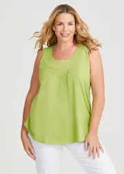 [Taking Shape] Taking Shape Good Earth Australian Cotton Element Tank Size 16 in Kiwi Green - Plus Size Women's Basics Kiwi Green
