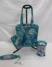 Vera Bradley 5 Piece Tote Bag Set in Cotton Peacock Garden NWT