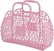 [Frxib] Jelly Tote Bag, Beach Tote Bags, Bright Color Girls Jelly Purse, Fashion Purses French Style Storage Tote, Toddler Kids Bridal Easter Basket, For Girls Women, 22 X 22 X 7.5 CM