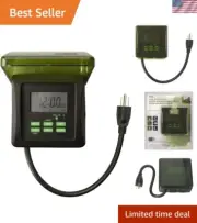 Outdoor Digital Timer Heavy Duty 2 Outlets 7 Day Holiday Lights Pump