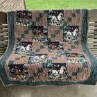 Fox Hunt Quilt Horse Equestrian daybed toddler Throw Size New 45”X 62"
