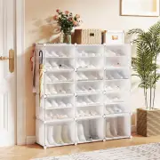 Costway12-Cube Shoe Storage Cabinet with Removable Shelf for Hallway-White