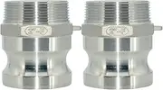 VARMHUS F Trash Pump Adapter Male Camlock x Male Pipe Threads Stainless Steel 316 (2")