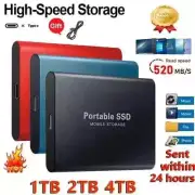 Portable SSD 1TB 2TB High Speed External Hard Drive USB 3.1 Hard Drive