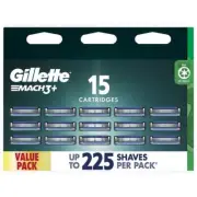 Gillette Mach 3+ Cartridges Value 15 Pack