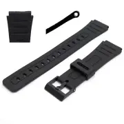 Replacement Watch Strap 18mm Black Resin to fit Casio F91, F105, F94