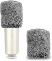 Geekria for Creators Furry Windscreen Compatible with RODE NT1, NT1-A, NT2-A, NT1000, NT2000, K2 Mic DeadCat Wind Cover Muff, Windbuster, Windjammer, Fluff Cover Windshield (Grey / 2 Pack)