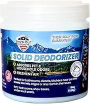 Show Out Solid Deodorizer & Air Freshener - Long Lasting, Absorbs Pet & Household Odors, Bathroom, Closet, Small Spaces, Room, Basement, Office, RV, Beds, Kitchen & More. 15 oz Rainstorm Fragrance
