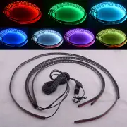 4x 90/120cm APP Control RGB LED Strip Car Underglow Underbody Neon Light Kit