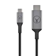 Bonelk 2.5M Gold Plated Braided Nylon USB-C to Standard HDMI Cable Grey