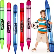 Glimin 5 Pcs 43.3 Inch Tall Inflatable Crayons Neon Large Blow up Crayons Set Giant Crayon Prop Decorations Kids Birthday Decor Party Favor, 5 Colors