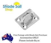 8m BULK BUY X10 Rectangle Pad Eye Stainless Steel Shade Sail Boat Wall plate