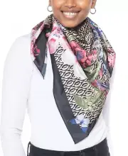 MSRP $29 Giani Bernini Floral Loop Square Scarf Size OSFA