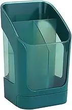 Chopstick Holder, Utensil Drying Rack with Drainage Holes and Tray for Spoons, Forks, and Chopsticks (Dark Green)
