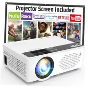 Mini Projector, Upgraded Bluetooth Projector with Screen, 1080P Full HD