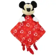 Disney Baby Plush MICKEY MOUSE Red Security Blanket Pacifier Holder LOVEY NEW