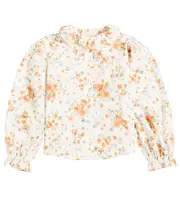 [Petite Amalie] Petite Amalie Floral cotton voile shirt Y 12 white