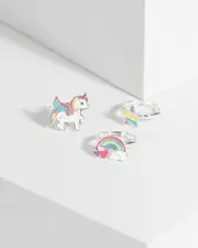 Silver Unicorn Rainbow Ring Pack