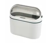 Mini Trash Can with Lid, MONGTINGLU Small Hanging Trash Can with Lid, Small Desktop Trash Can with Flap, Small Plastic Trash Can, Navy Blue Trash Can Co