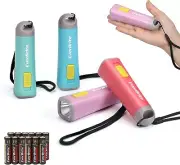 EverBrite 1PC/4PC Kids Flashlight Mini LED Flashlight Plastic Torch 3AAA Battery