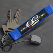 For MUGEN Blue Racing Keychain Metal Backpack key Ring Hook Strap Lanyard Nylon