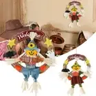 Scarecrow Wreath Hanging Fall Harvest Scarecrow Decoration Halloween wexPX