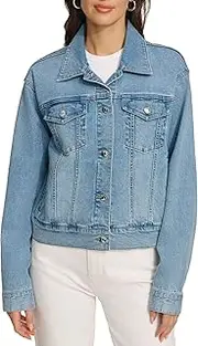 [DKNY] Women's Lightweight Cotton Stretch Jean Jacket