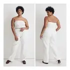 NEW Madewell The Harlow Wide-Leg Jeans In Tile White High Waist 100% Cotton 32