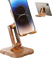 Phone Holder for Desk, Adjustable Desk Cell Phone Holder, Mobile Phone Holder with 360 Rotation, Foldable and Portable Desktop Phone Stand