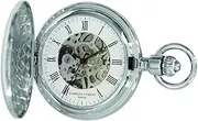[CHARLES-HUBERT PARIS] Charles Hubert DWA071 Men's Pocket Watch, Mechanical Hand-wound, Skeleton, Silver
