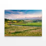 Large Green Field, With Grass Print 100% Australian Made 150 x 100cm (Stretched)