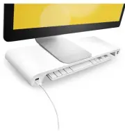 Quirky Space Bar Monitor Stand 6-Port USB Hub White iMac Stand Desk Organizer