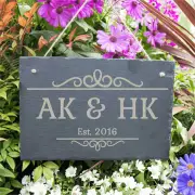 Established In Personalised Slate Sign
