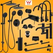 KYLINS Black Round Shower Basin Mixer Kitchen Sink Tap Spout Towel Holder Hook