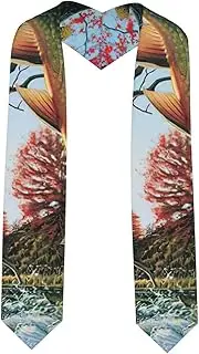[EdWal] Safflower Flying Fish print Graduation Stole and Sash Class for Unisex Adult Honor Stole Honor Stole of 2025