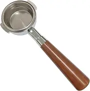 Espresso Bottomless Portafilter with Filter Basket, Red Wood Handle Coffee Machine Portafilter, Stainless Steel Three Ear Espresso Portafilter Compatible with AiBao Series Machines (58MM)
