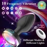 LED Anal Butt Plug Vibrator Adult Stimulator Prostate Massager Sex Toy Women Men