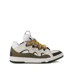 [Lanvin] Lanvin Curb Braided-lace Sneakers 45 IT WHITE/GREEN