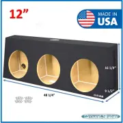 Single Cab / Regular Cab 12" Triple Sealed Sub Box Sub Enclosure Speaker Box
