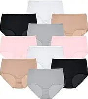 [Comfort Choice] Women's Plus Size 10-Pack Pure Cotton Full-Cut Brief