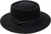 [Eohak] Men Women Pork Pie Hats - Flat Top Hat Church Hat Boater Trilby Cap