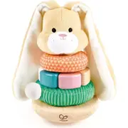 Hape Bunny Stacker Ring Flip & Play w/ Jingles Baby Wobbling Activity Toy 10M+