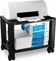 Printer Stand-2-Tier under Desk Table for Fax, Scanner, Printer, Office Suppl...