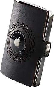 I-CLIP Stainless Steel for Apple AirTag with interchangeable Moneyclip - Wallet - Slim Wallet - Wallet compatible with AirTag - Steel Polished Black