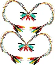 TEMPNAP 40Pcs Alligator Clips with Wires Flexible Test Lead Cables for Electrical Testing Strong Elasticity Insulated Design for Retro Cars Motorcycles and Electronic