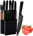 Kitchen Knife Set, 15 Pieces Knife Set with 6 Steak Knife, Knife Block Set wi...