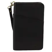 Pierre Cardin Italian Leather Passport Protected RFID Wallet 20cm Black
