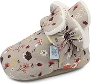 [Dotty Fish] Cotton Baby Booties with Warm Fleece Lining.