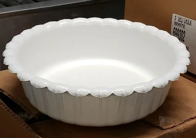 (1)Carlisle Corinthian White #6993 Tulip Round Deli 5 lb Crock NOS Discontinued